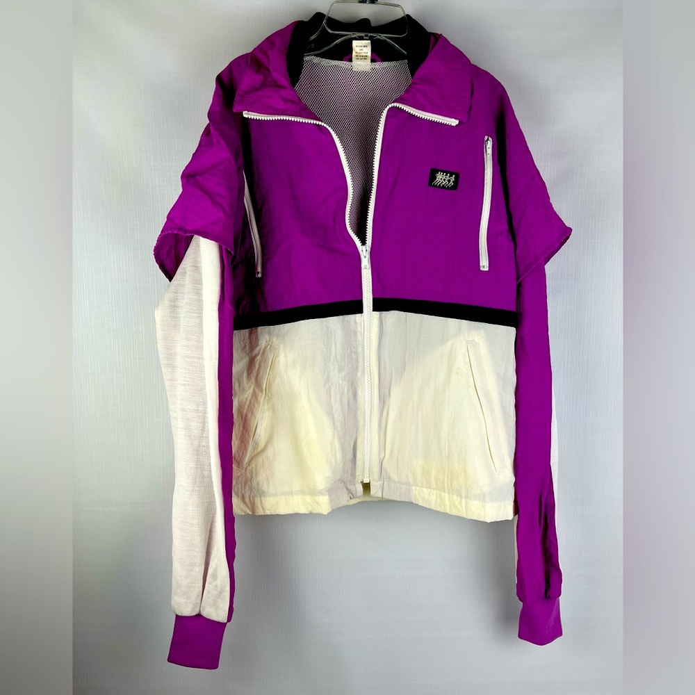 Frank Shorter Track Top, VINTAGE Size L Men’s, Magenta/Cream, Mesh & Nylon 90’s